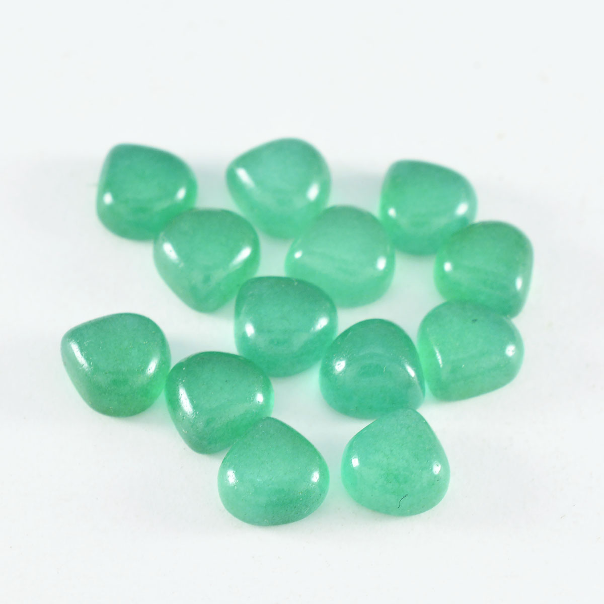Green Onyx 1PC Small 7x7 MM Heart Cabochon Green Shine semi Precious Loose Gems
