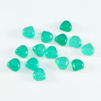 Green Onyx 10PC Tiny 5x5 MM Heart Cabochon Green Luster semi Precious Precious Gemstone
