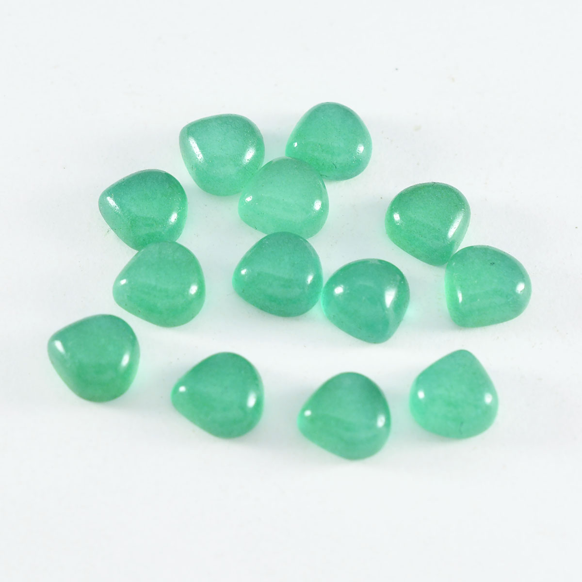 Green Onyx 10PC Tiny 5x5 MM Heart Cabochon Green Luster semi Precious Precious Gemstone