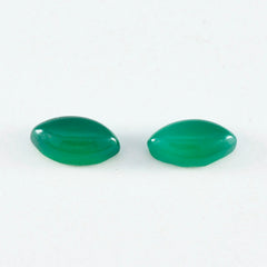 Green Onyx 1PC Medium 7x14 MM Marquise  Cabochon Green Brilliant semi Precious Precious Gemstone