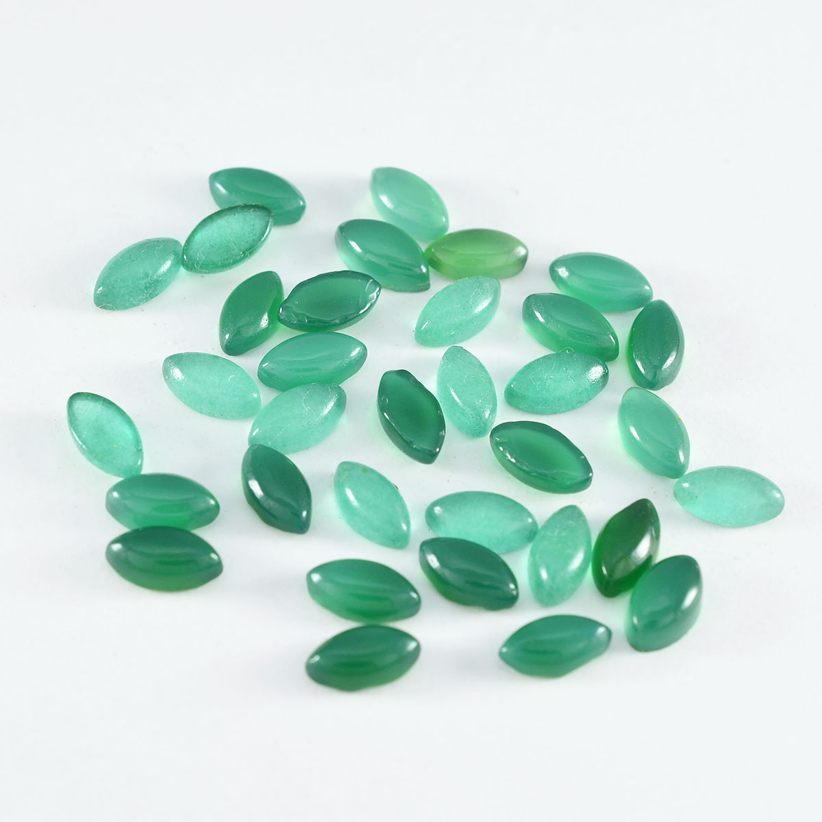 Green Onyx 10PC Tiny 4x8 MM Marquise  Cabochon Green Superior semi Precious Loose Gemstone