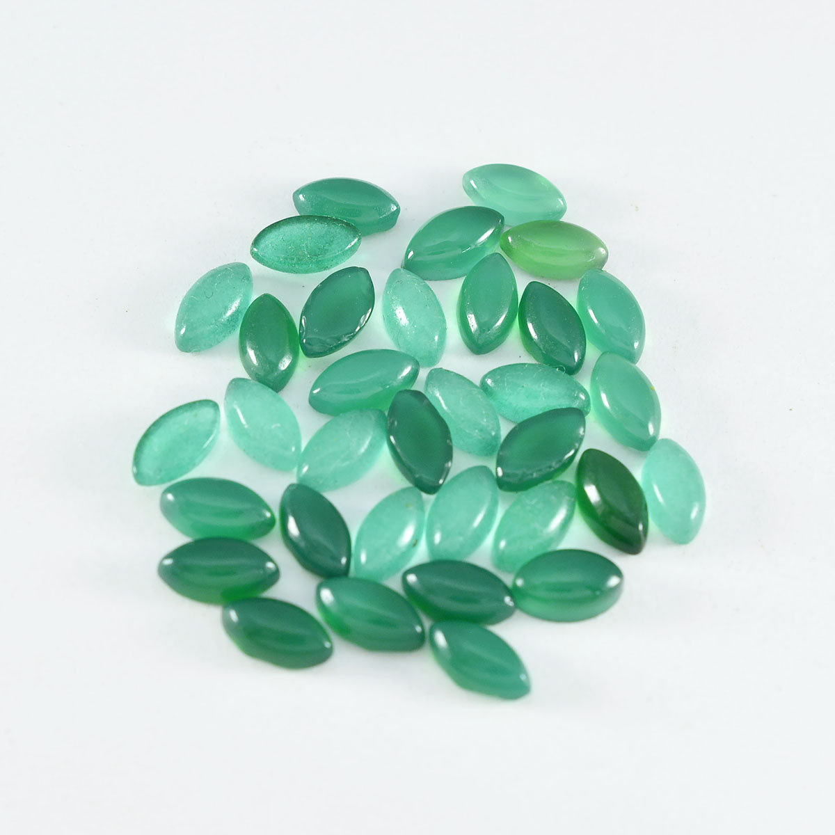 Green Onyx 10PC Tiny 4x8 MM Marquise  Cabochon Green Superior semi Precious Loose Gemstone