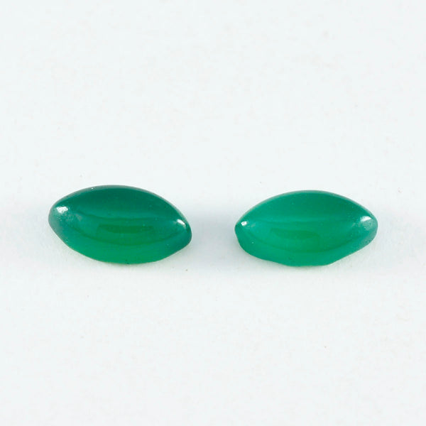 Green Onyx 1PC Small 5x10 MM Marquise  Cabochon Green Pure semi Precious Loose Gemstones