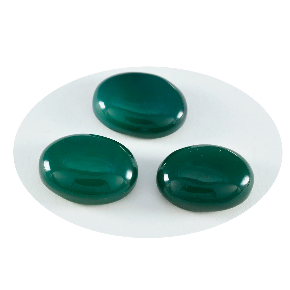 Green Onyx 1PC Large 10x12 MM Oval Cabochon Green Lustrous semi Precious Gems