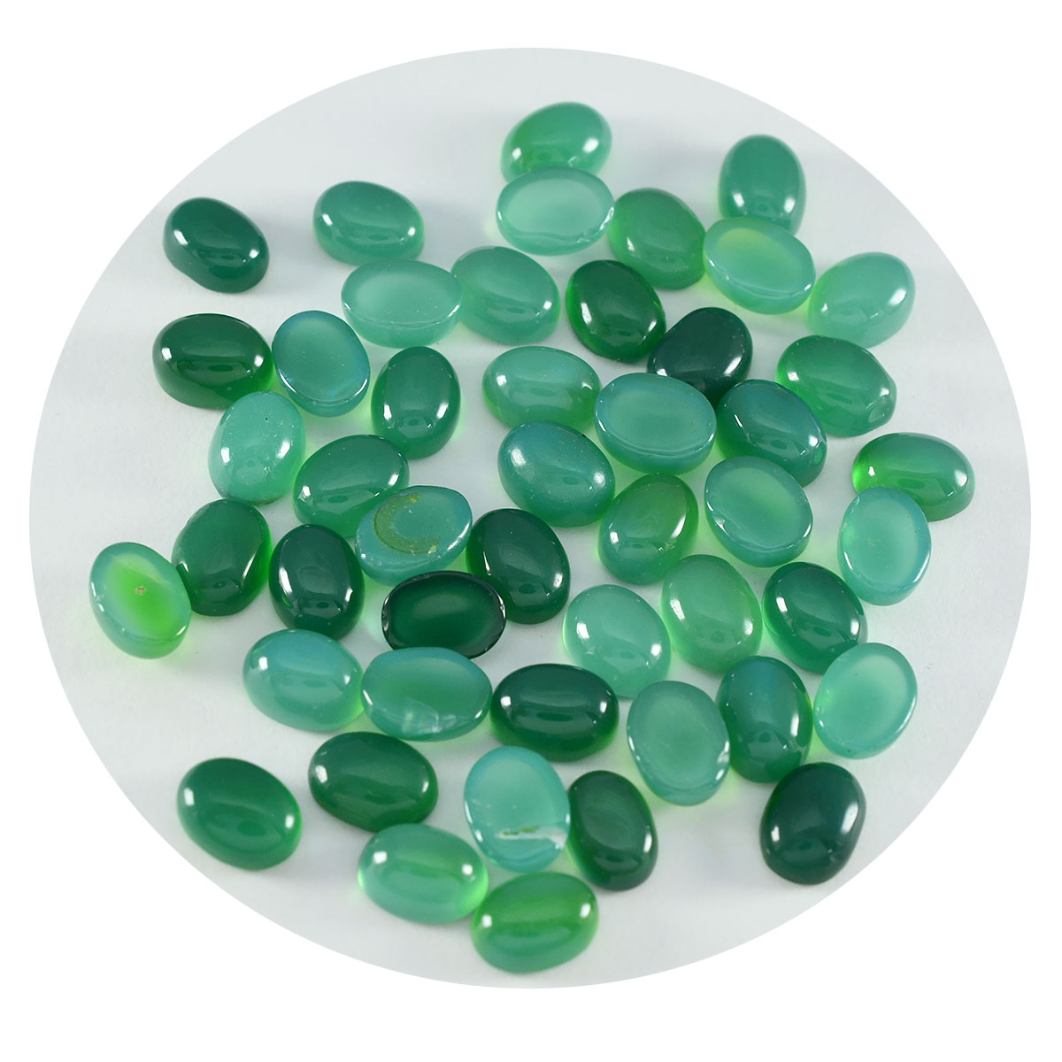 Green Onyx 1PC Tiny 5x7 MM Oval Cabochon Green Superior semi Precious Semi Precious Gemstone
