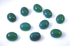 Green Onyx 1PC Large 10x12 MM Oval Cabochon Green Lustrous semi Precious Gems