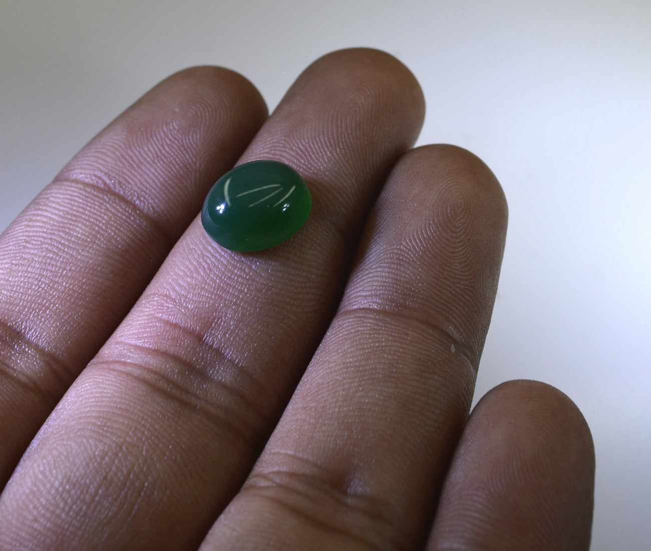 Green Onyx 1PC Large 10x12 MM Oval Cabochon Green Lustrous semi Precious Gems