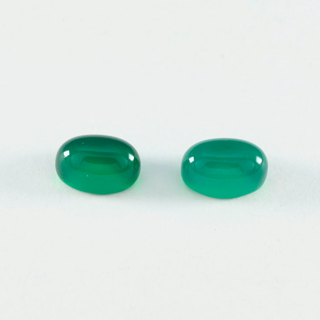 Green Onyx 10PC Tiny 4x6 MM Oval Cabochon Green Genuine semi Precious Loose Gemstones