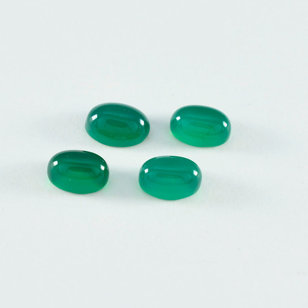 Green Onyx 10PC Tiny 4x6 MM Oval Cabochon Green Genuine semi Precious Loose Gemstones