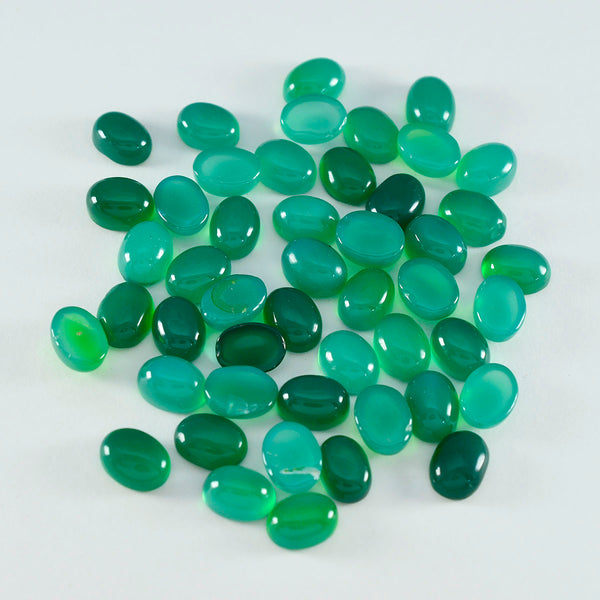 Green Onyx 1PC Small 6x9 MM Oval Cabochon Green Fiery semi Precious Gems