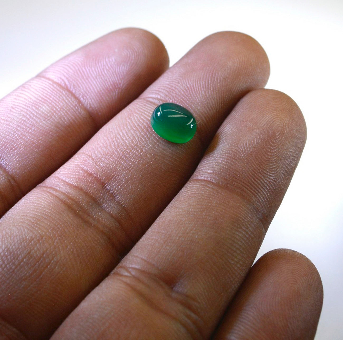 Green Onyx 1PC Tiny 5x7 MM Oval Cabochon Green Superior semi Precious Semi Precious Gemstone