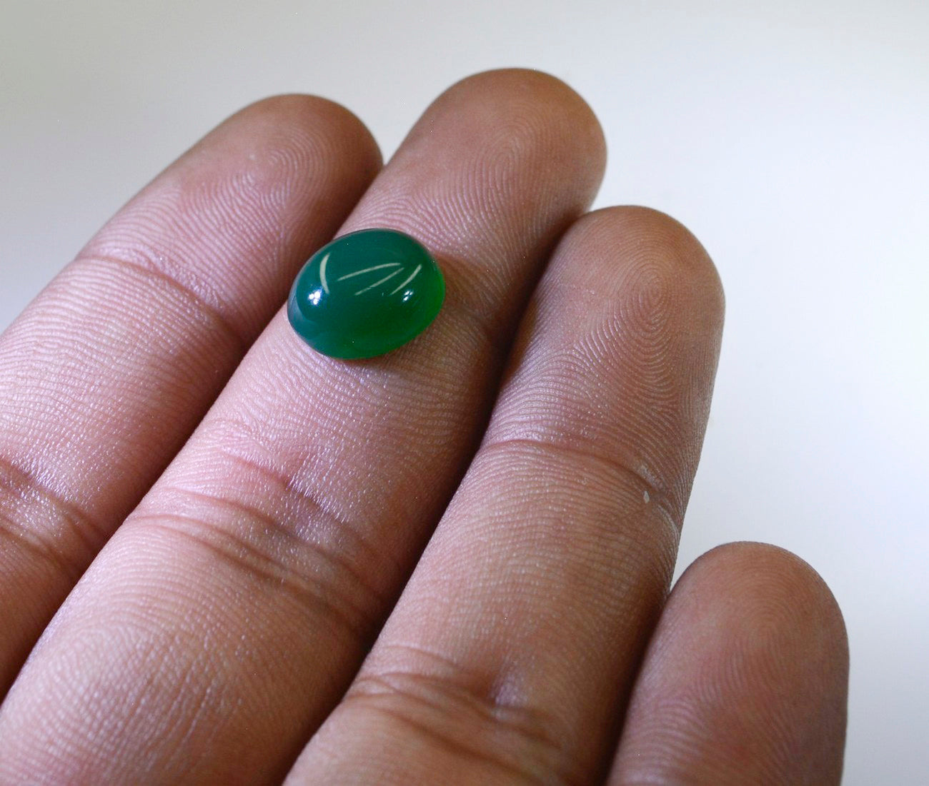 Green Onyx 1PC Small 6x8 MM Oval Cabochon Green Pure semi Precious Precious Gemstone