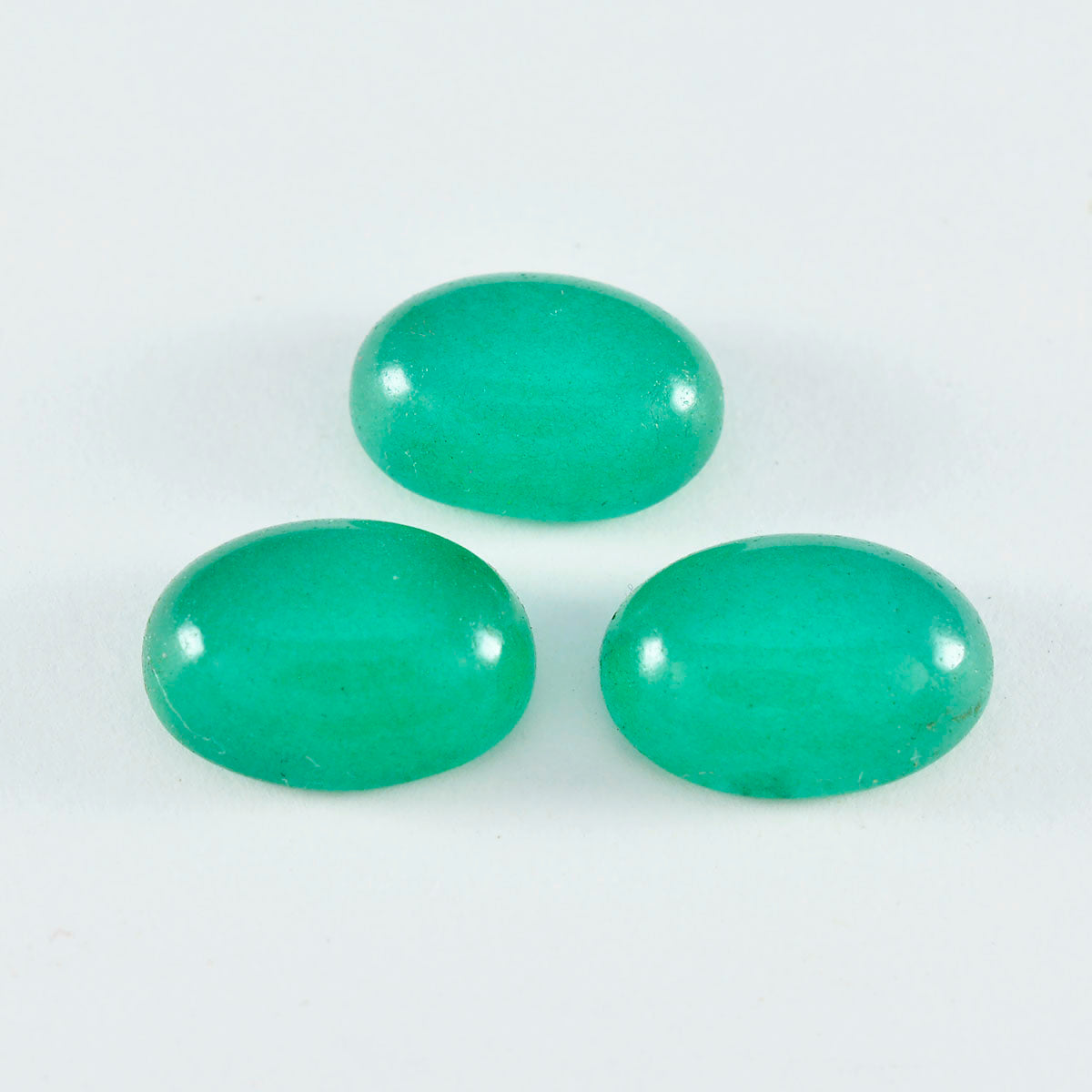 Green Onyx 1PC Medium 8x10 MM Oval Cabochon Green Polished semi Precious Loose Gemstones Hoofdafbeelding