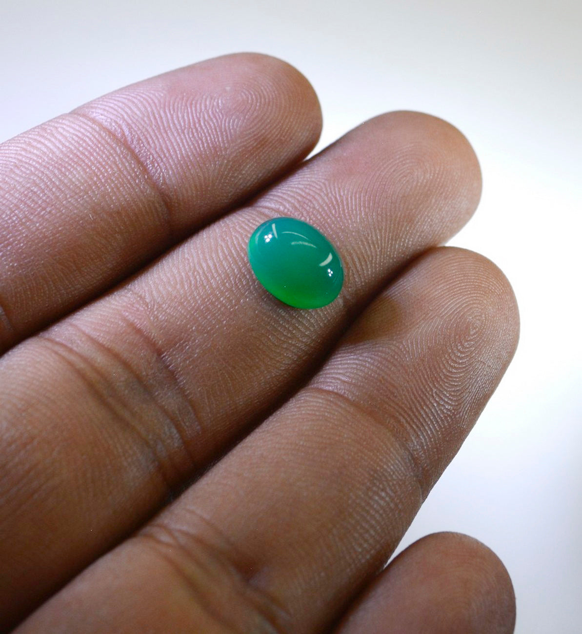 Green Onyx 1PC Large 9x11 MM Oval Cabochon Green Splendid semi Precious Semi Precious Gemstone