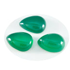 Green Onyx 10PC Tiny 3x5 MM Pear Cabochon Green Brilliant semi Precious Loose Gems