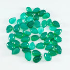 Green Onyx 1PC Tiny 5x7 MM Pear Cabochon Green Polished semi Precious Loose Gemstones