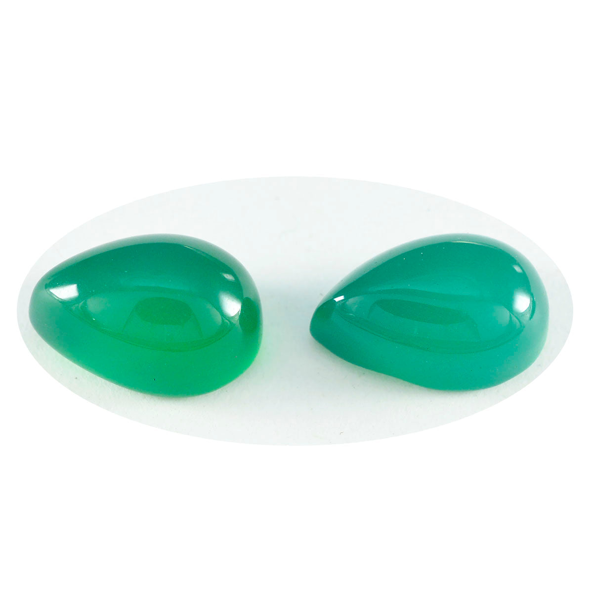 Green Onyx 1PC Small 6x9 MM Pear Cabochon Green Luster semi Precious Precious Gemstone Sekundär produktbild