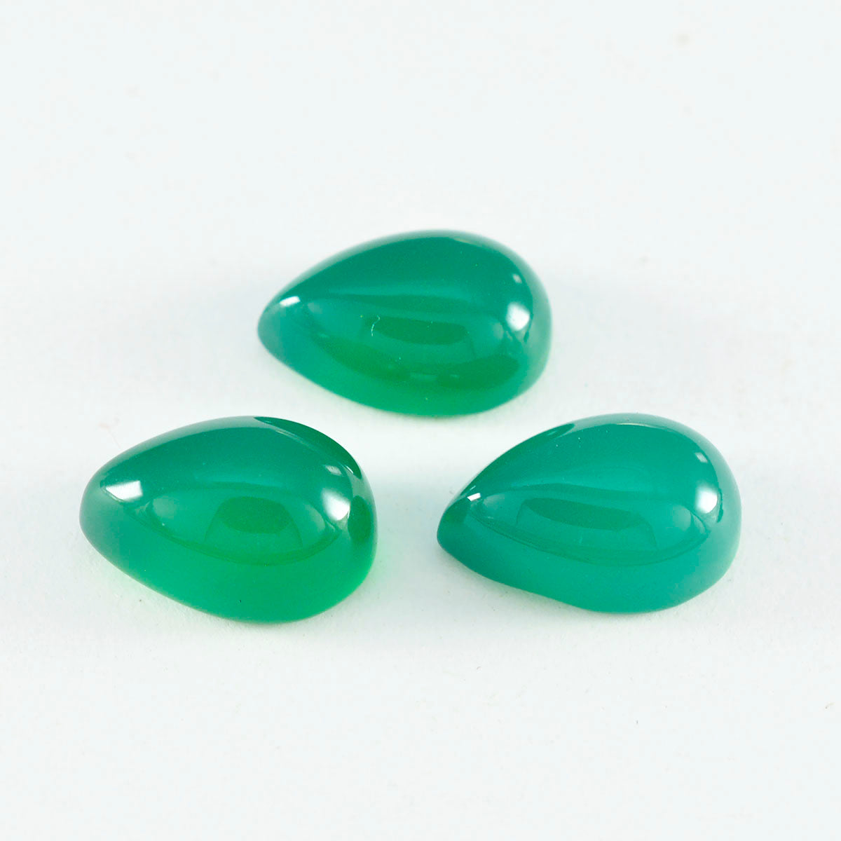 Green Onyx 1PC Medium 7x10 MM Pear Cabochon Green Shine semi Precious Loose Gems