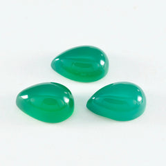 Green Onyx 1PC Medium 7x10 MM Pear Cabochon Green Shine semi Precious Loose Gems