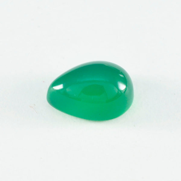 Green Onyx 1PC Large 9x11 MM Pear Cabochon Green High Quality semi Precious Loose Gemstones