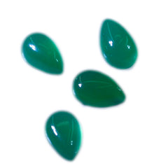 Green Onyx 10PC Tiny 3x5 MM Pear Cabochon Green Brilliant semi Precious Loose Gems