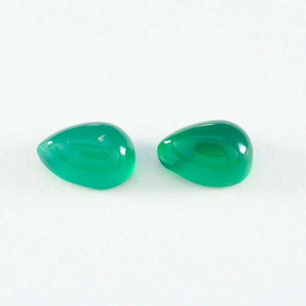Green Onyx 1PC Medium 8x10 MM Pear Cabochon Green Fine semi Precious Loose Gemstone