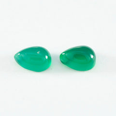 Green Onyx 10PC Tiny 4x6 MM Pear Cabochon Green Sparkling semi Precious Loose Gemstone