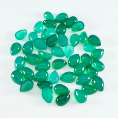 Green Onyx 10PC Tiny 4x6 MM Pear Cabochon Green Sparkling semi Precious Loose Gemstone