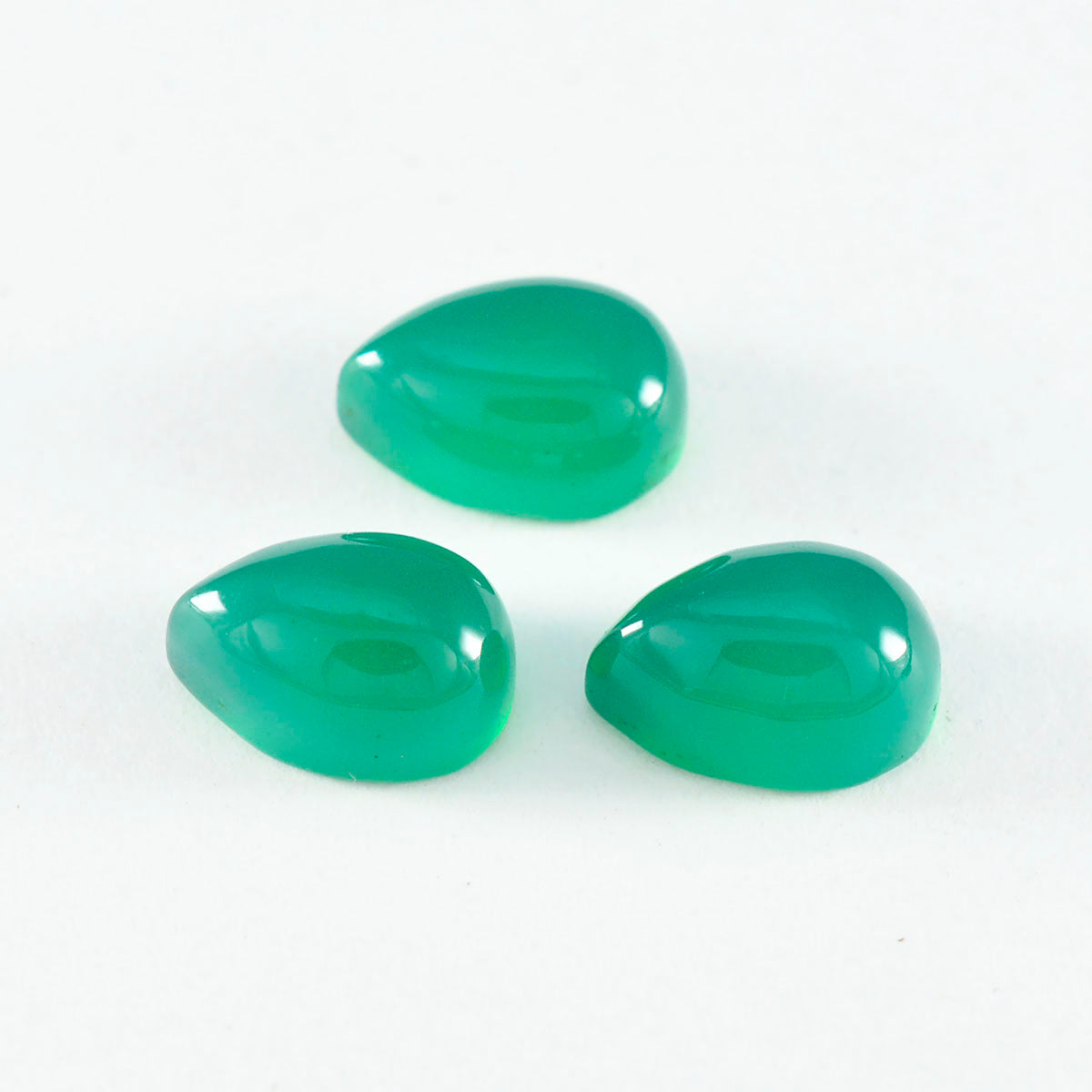 Green Onyx 1PC Small 6x9 MM Pear Cabochon Green Luster semi Precious Precious Gemstone Huvudsaklig produktbild