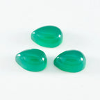 Green Onyx 1PC Small 6x9 MM Pear Cabochon Green Luster semi Precious Precious Gemstone