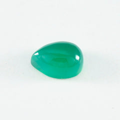 Green Onyx 1PC Small 6x9 MM Pear Cabochon Green Luster semi Precious Precious Gemstone