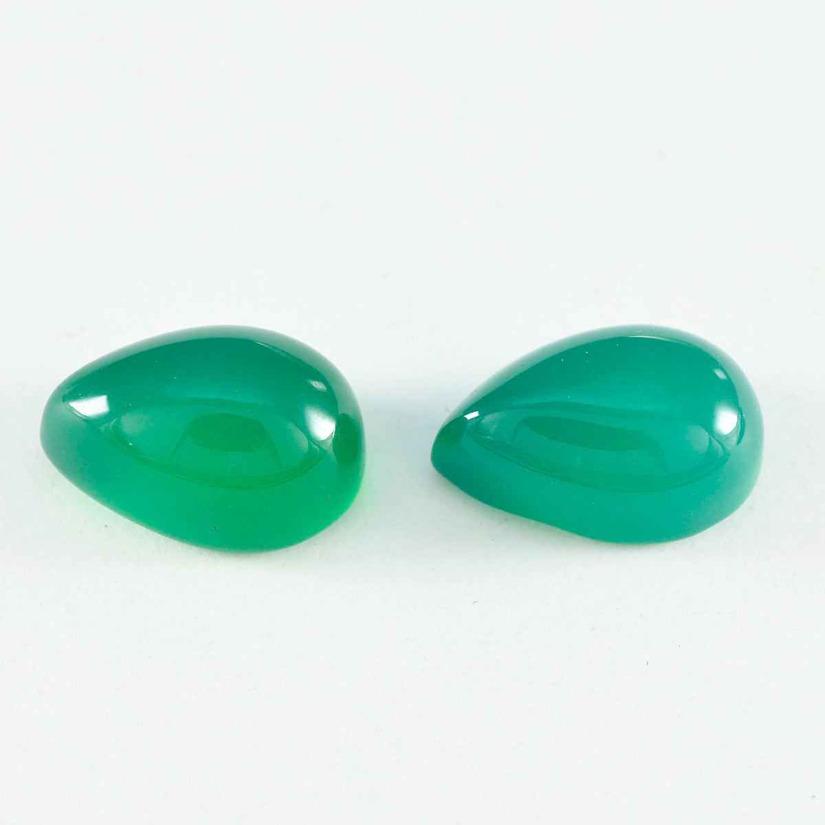 Green Onyx 1PC Medium 7x10 MM Pear Cabochon Green Shine semi Precious Loose Gems