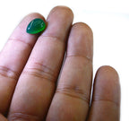 Green Onyx 1PC Medium 7x10 MM Pear Cabochon Green Shine semi Precious Loose Gems