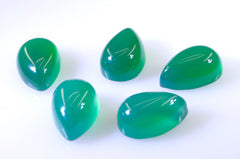 Green Onyx 1PC Large 8x12 MM Pear Cabochon Green Natural semi Precious Semi Precious Gemstone