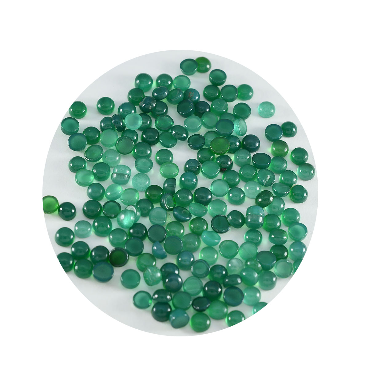 Green Onyx 10PC Tiny 4x4 MM Round Cabochon Green Polished semi Precious Loose Gemstones