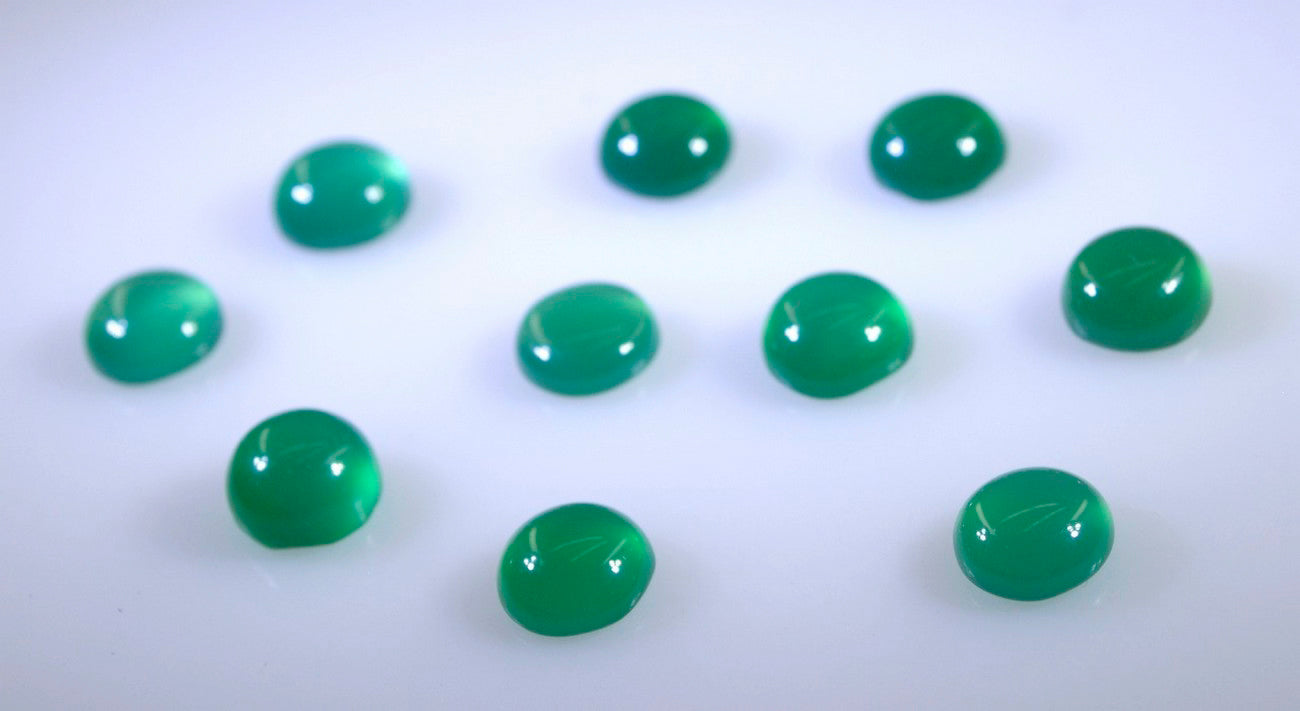 Green Onyx 1PC Large 10x10 MM Round Cabochon Green High Quality semi Precious Loose Gemstones