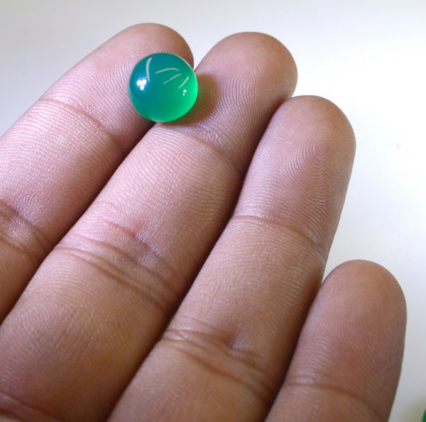 Green Onyx 1PC Large 11x11 MM Round Cabochon Green Natural semi Precious Semi Precious Gemstone