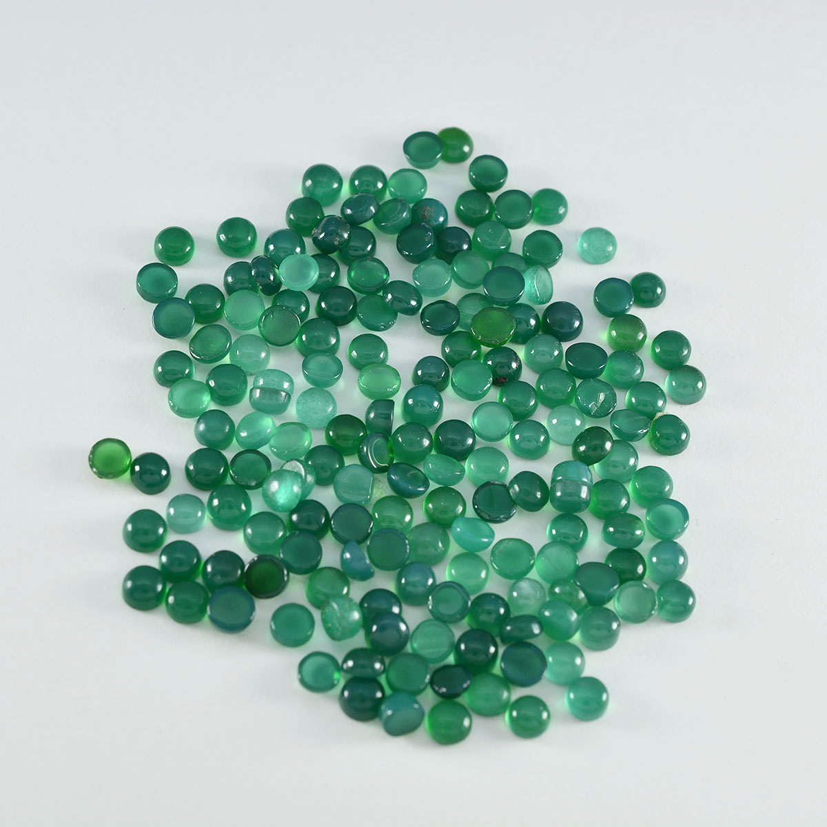 Green Onyx 10PC Tiny 3x3 MM Round Cabochon Green Sparkling semi Precious Loose Gemstone