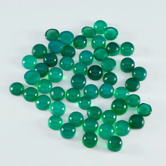 Green Onyx 10PC Tiny 4x4 MM Round Cabochon Green Polished semi Precious Loose Gemstones