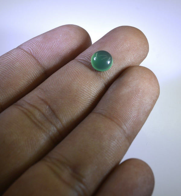 Green Onyx 10PC Tiny 4x4 MM Round Cabochon Green Polished semi Precious Loose Gemstones