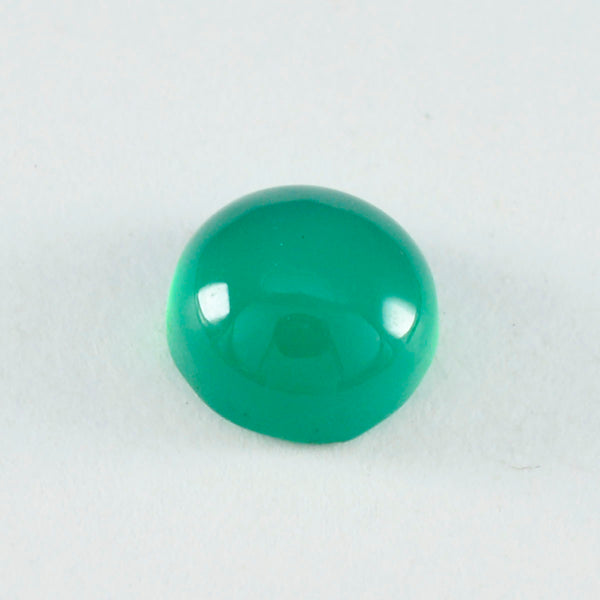 Green Onyx 1PC Tiny 6x6 MM Round Cabochon Green Luster semi Precious Precious Gemstone