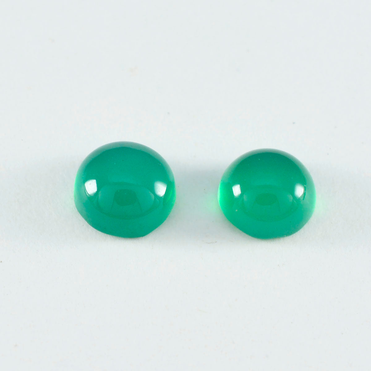 Green Onyx 1PC Tiny 6x6 MM Round Cabochon Green Luster semi Precious Precious Gemstone
