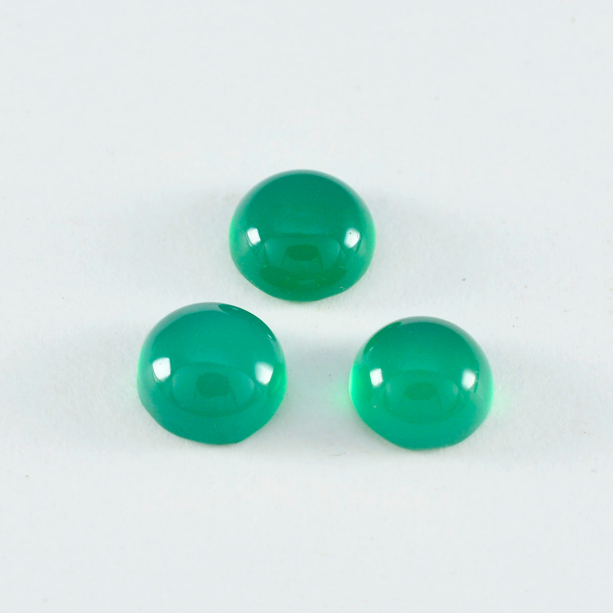 Green Onyx 1PC Tiny 6x6 MM Round Cabochon Green Luster semi Precious Precious Gemstone