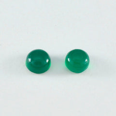Green Onyx 1PC Tiny 6x6 MM Round Cabochon Green Luster semi Precious Precious Gemstone