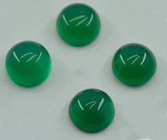 Green Onyx 1PC Small 7x7 MM Round Cabochon Green Lustrous semi Precious Gems