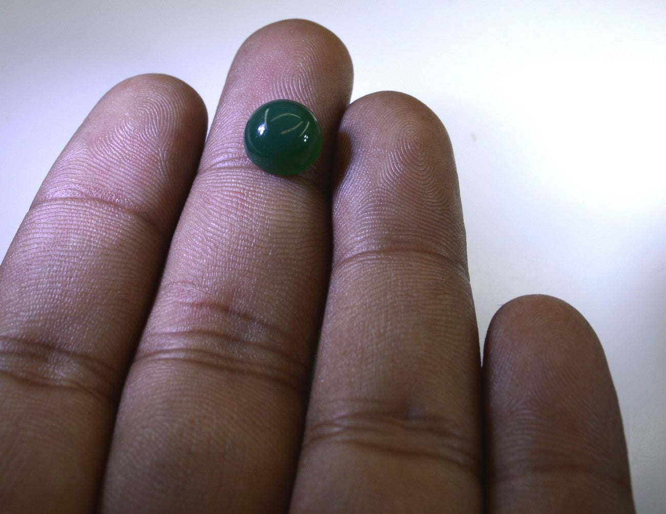 Green Onyx 1PC Small 7x7 MM Round Cabochon Green Lustrous semi Precious Gems