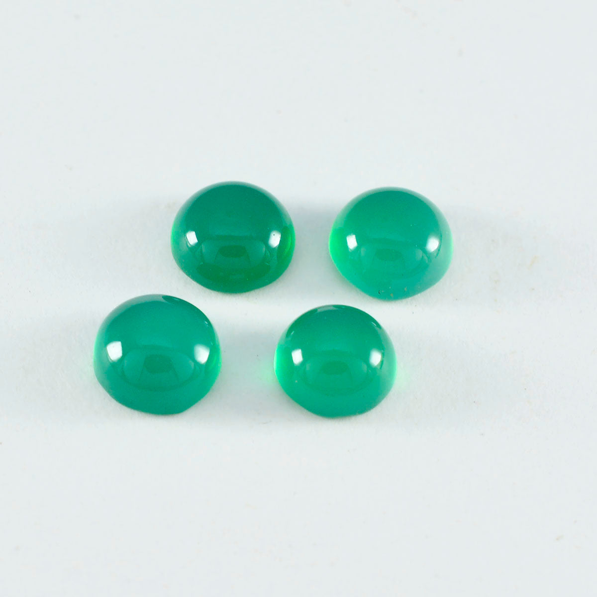 Green Onyx 1PC Small 8x8 MM Round Cabochon Green Shine semi Precious Loose Gems Main image