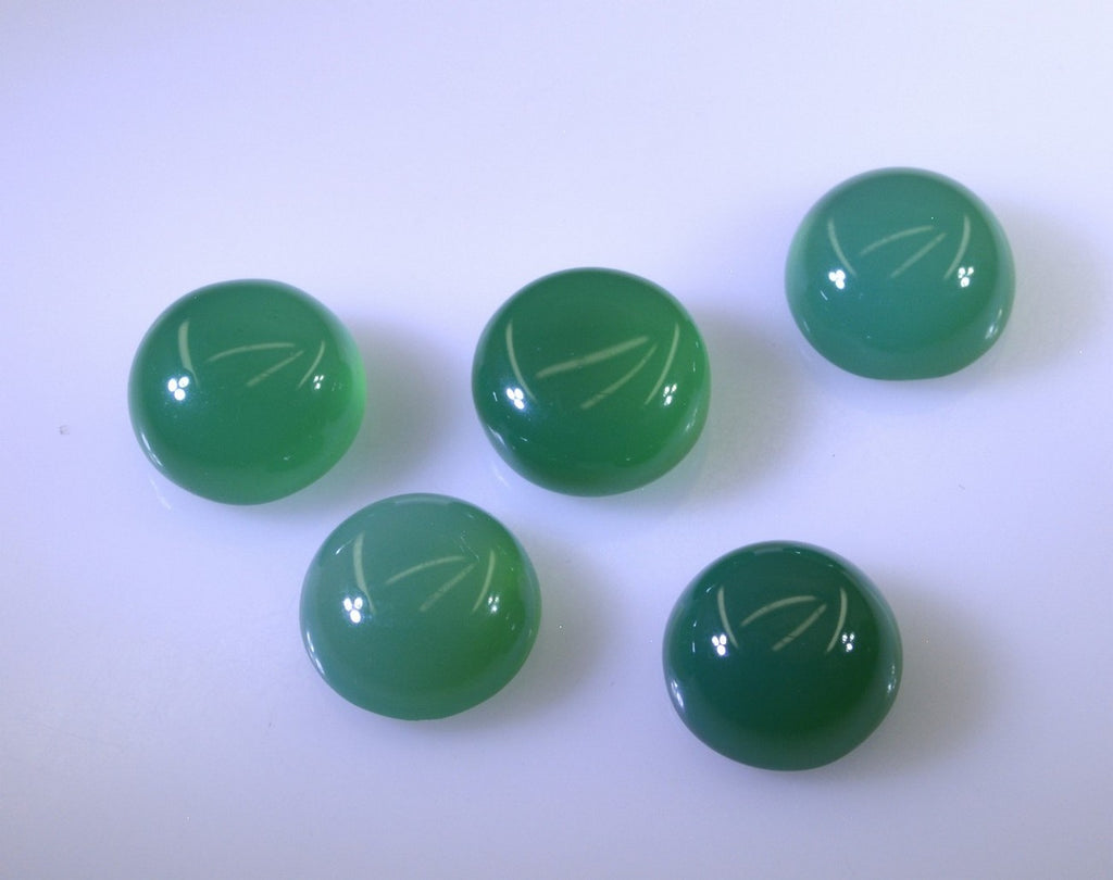 Green Onyx 1PC Small 8x8 MM Round Cabochon Green Shine semi Precious Loose Gems