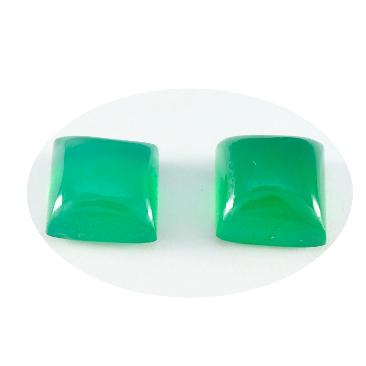 Green Onyx 1PC Large 10x10 MM Square Cabochon Green Lustrous semi Precious Loose Gemstone Imagen secundaria del producto