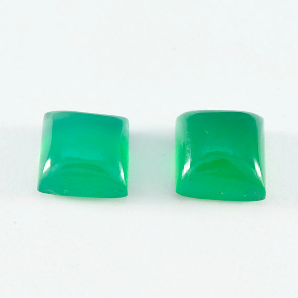 Green Onyx 1PC Large 10x10 MM Square Cabochon Green Lustrous semi Precious Loose Gemstone